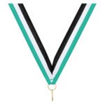 Teal / White / Black Ribbon
