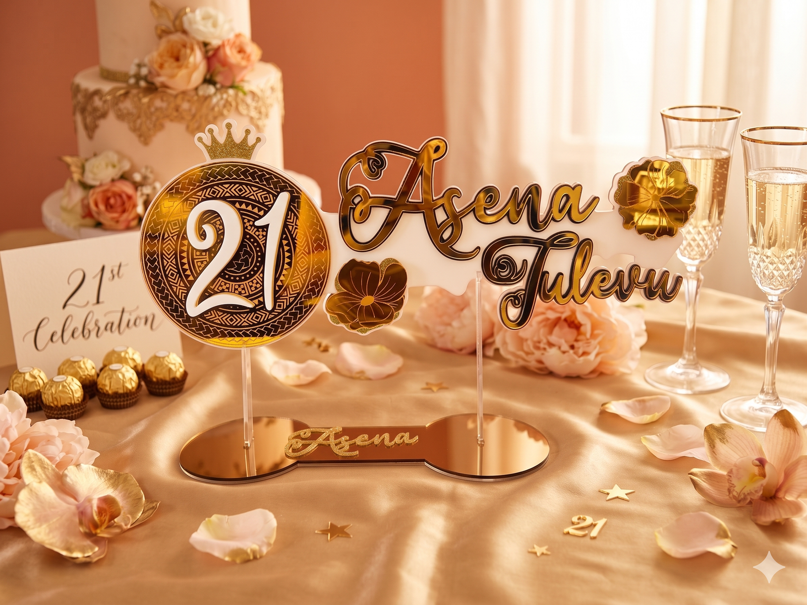 Gemini_Generated_Image_ntv4d4ntv4d4ntv4 Custom 21st Birthday Key with Stand