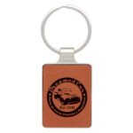 Leatherette Keychain - Rawhide with Chrome