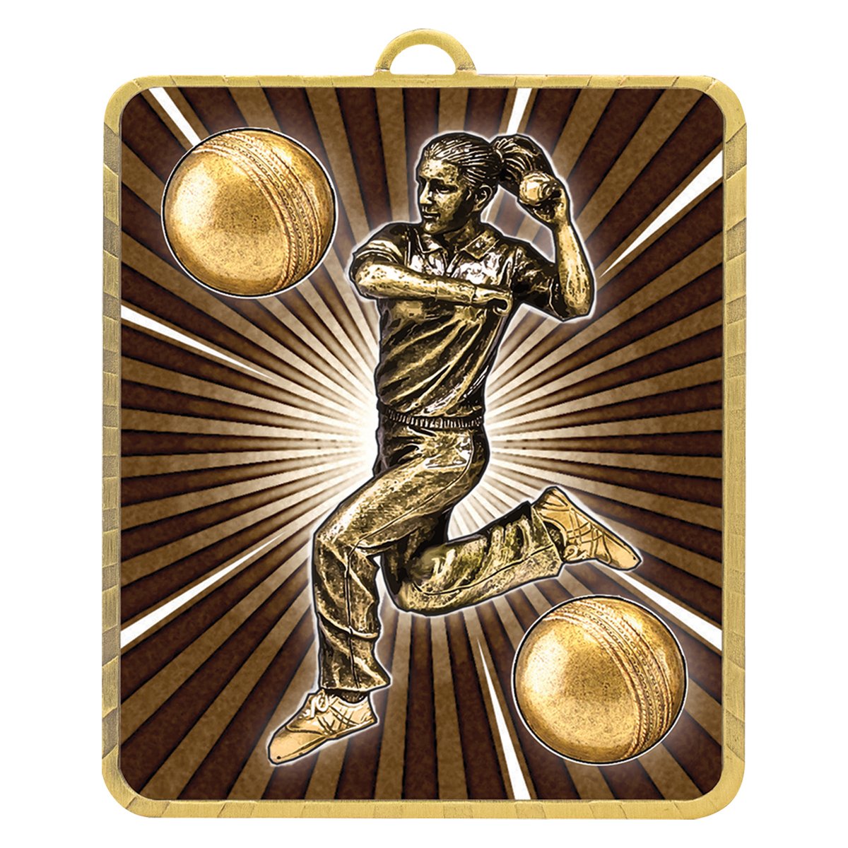LM015G Lynx Medal - Cricket Female Bowler - Image 1