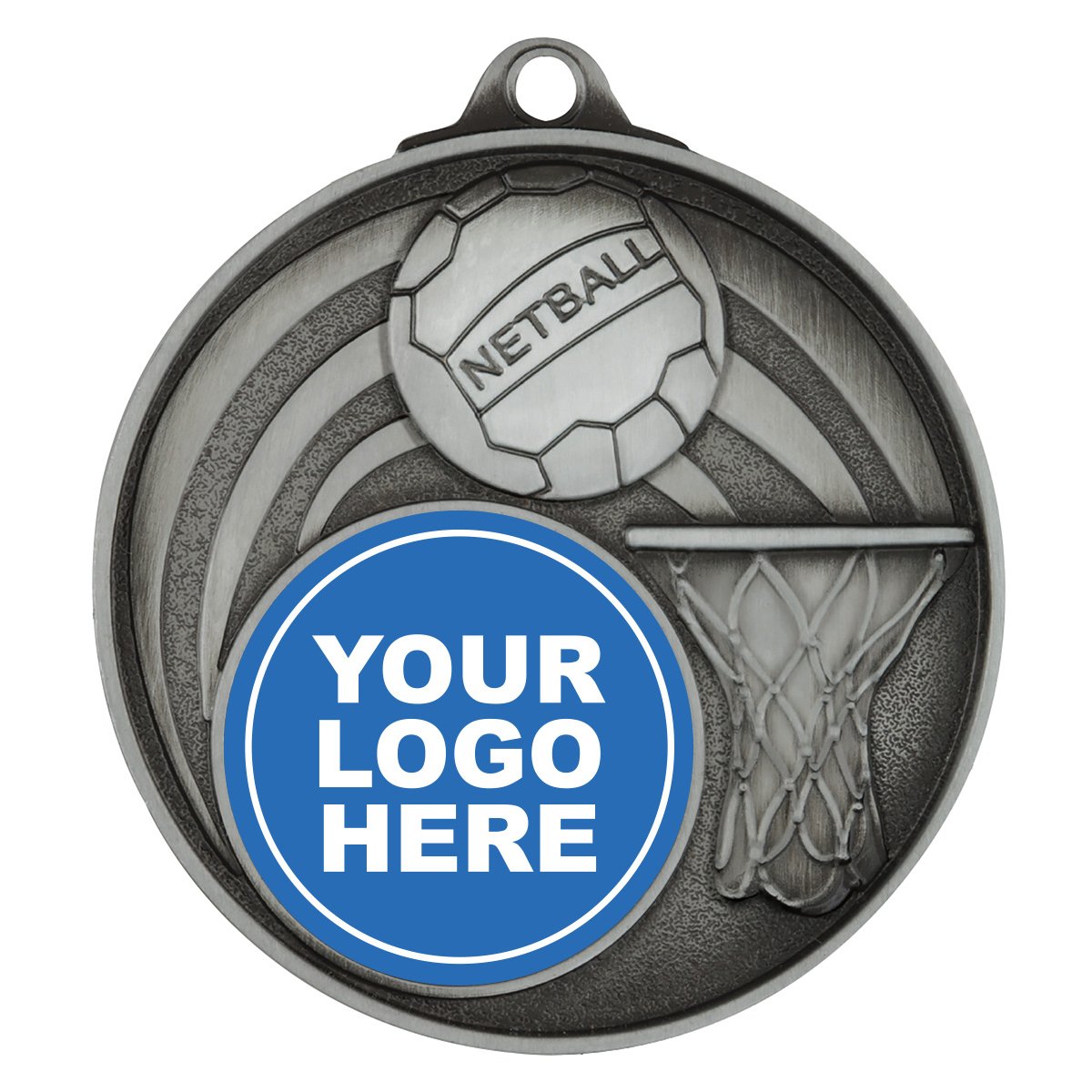 MC911S Netball Medal - Insert Option - Image 1